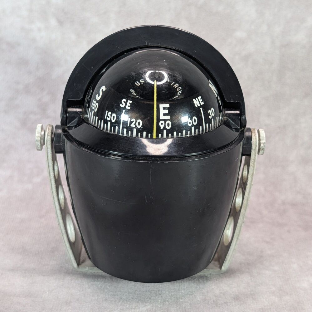 Vintage Airguide Chicago USA Marine Boat Auto Compass Illuminated For Parts ASIS